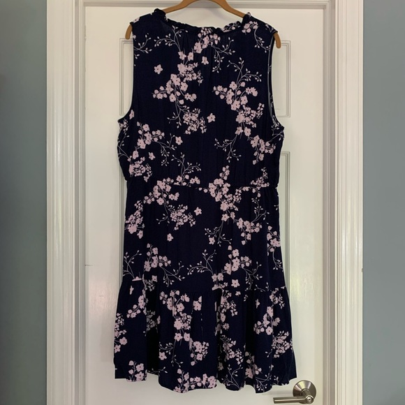 Gap Factory Blue Floral Womens Tie Waist Dress NWT - Picture 4 of 9